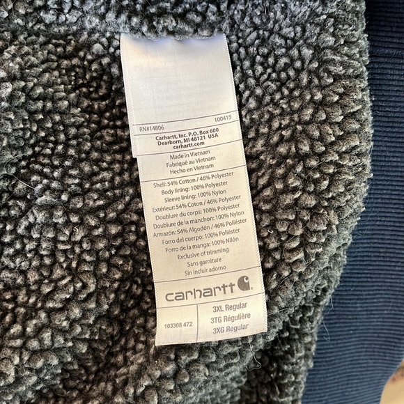 CARHARTT Size 3X RainDefernder Thrashed Paint-Splotch Zipper Down Casual Hoodie - Picture 13 of 16